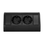 Gniazdo meblowe 2x2P+Z (Schuko), czarne