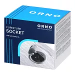 Gniazdo meblowe Ø6cm wpuszczane w blat z pokrywką, ładowarką USB i przewodem 1,9m, 1x2P+Z (French), 1xUSB (typ C; PD20W), srebrne