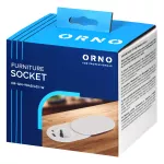 Gniazdo meblowe Ø6cm, wpuszczane w blat z przesuwną pokrywką, ładowarką USB i przewodem 1,9m, 1x2P+Z (Schuko), 2xUSB (typ A+C; PD20W), białe