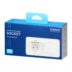 Hermetyczne gniazdo elektryczne podwójne, prostokątne, IP55, 2x2P+Z(French), białe