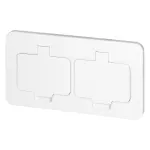 Hermetyczne gniazdo elektryczne podwójne, prostokątne, IP55, 2x2P+Z(French), białe