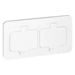 Hermetyczne gniazdo elektryczne podwójne, prostokątne, IP55, 2x2P+Z(French), białe