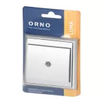 Łącznik jednobiegunowy p/t z podświeleniem Luna, 10A, 250V, WP-1L/S, srebrny