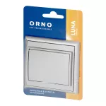 Gniazdo pojedyncze p/t 2P+Z, bryzgoszczelne z klapką Luna, 16A, 250V, PT-16LH, srebrny