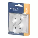 Gniazdo podwójne p/t 2x2P Luna, 16A, 250V, PT-5LR, srebrny