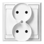 Gniazdo podwójne p/t 2x2P Luna, 16A, 250V, PT-5LR, biały