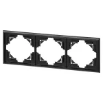 Ramka potrójna Luna, Ra-3L, czarny