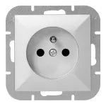 Gniazdo pojedyncze p/t 2P+Z Pearl, 16A, 250V, PT-16P, srebrny