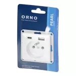 Gniazdo pojedyncze p/t 2P+Z z ładowarką USB A+C Pearl, 16A, 250V, PT-16P/USB, biały