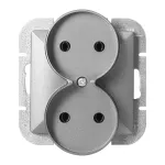 Gniazdo podwójne p/t 2x2P Pearl, 16A, 250V, PT-5PR, srebrny
