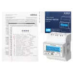 3-fazowy licznik energii elektrycznej, 100A, MID, 4 moduły, DIN TH-35mm