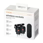 Zestaw bezprzewodowych gniazd MINI Schuko, sterowanych pilotem 2+1, 2300W, IP44