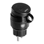 Zestaw bezprzewodowych gniazd MINI Schuko, sterowanych pilotem 2+1, 2300W, IP44