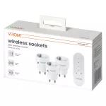 Zestaw bezprzewodowych gniazd MINI Schuko, sterowanych pilotem 3+1, 2300W