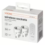 Zestaw bezprzewodowych gniazd MINI Schuko, sterowanych pilotem 2+1, 2300W