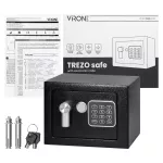 Sejf z kodem elektronicznym TREZO, mały, wymiary zewnętrzne: 230 x 170 x 170 mm