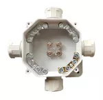 Puszka hermetyczna 27P z zaciskiem - szara IP67