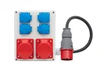Rozdzielnica R-240 - gniazda 2x32A 5p, 4x230V, wtyczka 32A 5p, OPD 5x4mm2 -1,5 m IP44