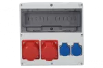 Rozdzielnica LAGO 14M - gniazda 2x16A 5p, 2x230V IP44