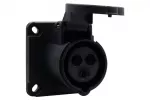 Gniazdo przemysłowe tablicowe proste 16A 3p czarne IP44