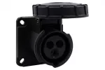 Gniazdo przemysłowe tablicowe proste 16A 3p czarne IP67