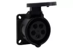 Gniazdo tablicowe proste 16A 5p czarne IP44