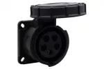 Gniazdo siłowe tablicowe proste 16A 5p czarne IP67