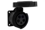 Gniazdo siłowe tablicowe proste 32A 5p czarne IP67