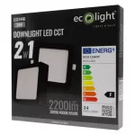 Downlight 24W kwadrat CCT 2w1 czarny