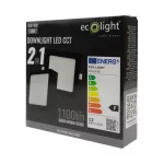 Downlight 12W kwadrat CCT 2w1 czarny