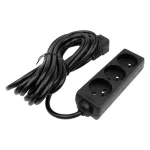 Przedłużacz 3 gniazda 5m z/u 3x1.5mm2 CZARNY