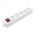 Listwa zasilająca 5 gniaz z/u z wyłącznikiem BIAŁA