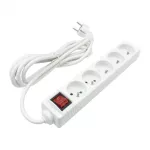 Przedłużacz 5 gniaz. 3m z/u z wyłącznikiem BIAŁY