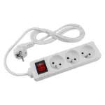 Przedłużacz 3 gniaz. 1.5m z/u z wyłącznikiem BIAŁY