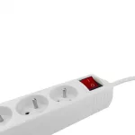 Przedłużacz 3 gniaz. 1.5m z/u z wyłącznikiem BIAŁY