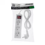 Przedłużacz 3 gniaz. 1.5m z/u z wyłącznikiem BIAŁY