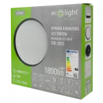 LED Torton 20W 4000K 1800lm IP65 OKRĄG CZARNY