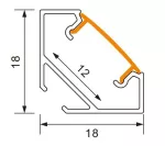 Profil R03 narożny anodowany +klosz transp. 3m