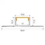 Profil GNS01 natynkowy biały + klosz mrożony 1m