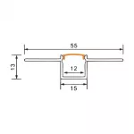 Profil GP-01 podtynkowy biały + klosz transp. 1m