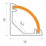 Profil RW-02 narożny biały + klosz transp. 2m
