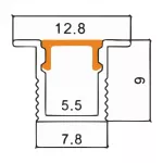 Profil PW-02 natynkowy biały + klosz transp. 2m