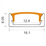 Profil N01 natynkowy biały + klosz transp. 1m