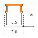 Profil NW01 natynkowy czarny + klosz transp. 1m