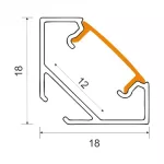 Profil R01 narożny czarny + klosz mleczny 1m