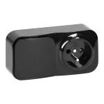 Łącznik n/t jednobiegunowy + Gniazdo pojedyncze ToDo, IP20, 2P+Z, czarny