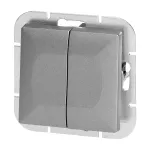 Łącznik p/t świecznikowy Pearl, 10A, 250V, WP-2P, srebrny