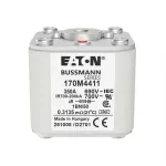 170M4411 Wkładka szybka, 350 A, AC 690 V, size 1, 53 x 69 x 51 mm, aR, IEC, UL, wskaźnik, flush end, M8