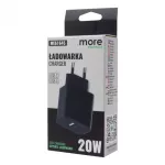 Ładowarka sieciowa 20W USB-C + USB-A czarna