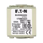 170M3423 Wkładka szybka, 630 A, AC 690 V, compact size 1, 45 x 59 x 51 mm, aR, IEC, UL